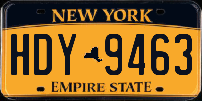 NY license plate HDY9463