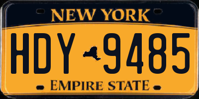 NY license plate HDY9485