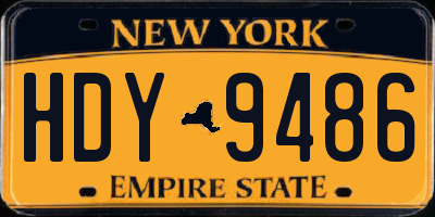 NY license plate HDY9486