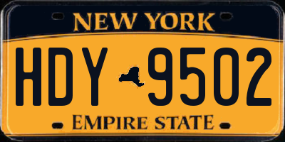 NY license plate HDY9502