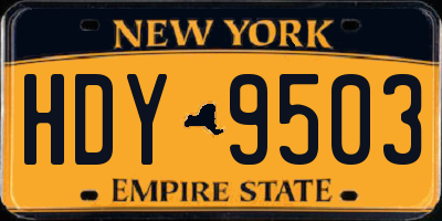 NY license plate HDY9503