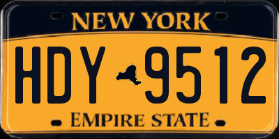 NY license plate HDY9512