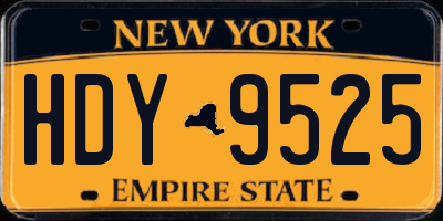 NY license plate HDY9525