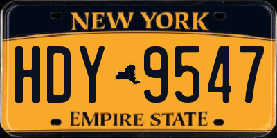 NY license plate HDY9547