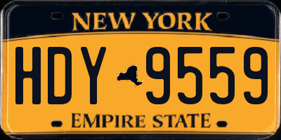 NY license plate HDY9559