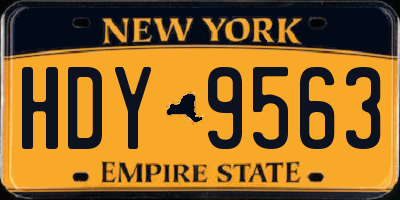 NY license plate HDY9563