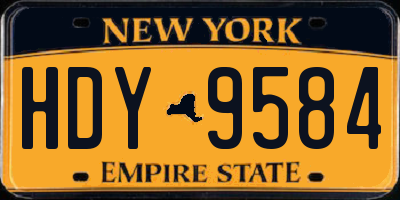 NY license plate HDY9584