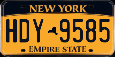 NY license plate HDY9585