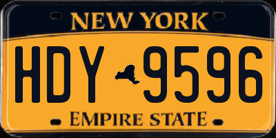 NY license plate HDY9596