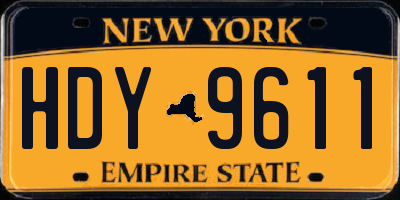 NY license plate HDY9611