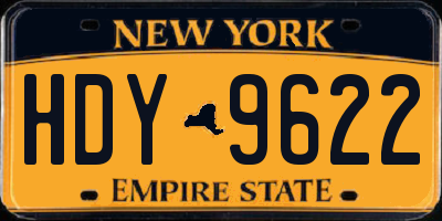 NY license plate HDY9622