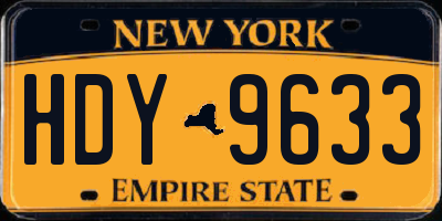 NY license plate HDY9633