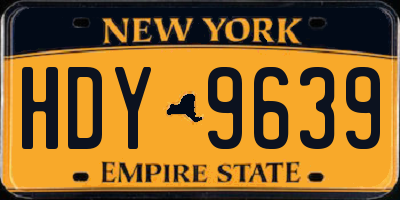 NY license plate HDY9639