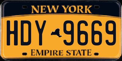 NY license plate HDY9669