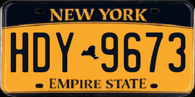 NY license plate HDY9673