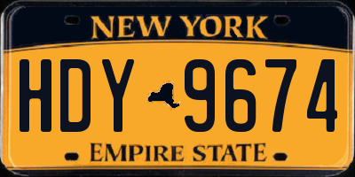 NY license plate HDY9674