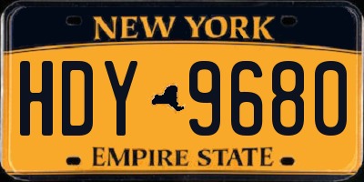 NY license plate HDY9680