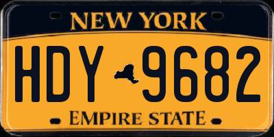 NY license plate HDY9682