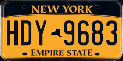 NY license plate HDY9683