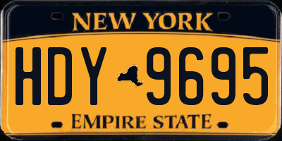 NY license plate HDY9695