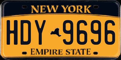 NY license plate HDY9696