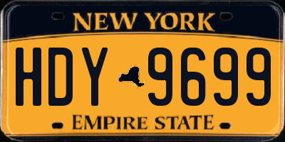 NY license plate HDY9699