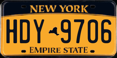 NY license plate HDY9706