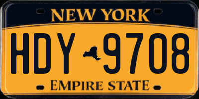 NY license plate HDY9708