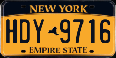 NY license plate HDY9716