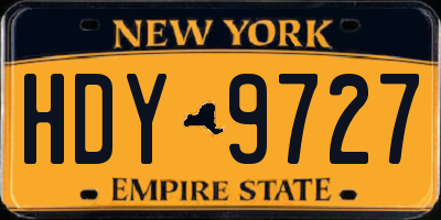 NY license plate HDY9727