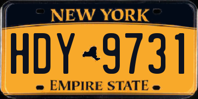 NY license plate HDY9731