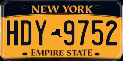 NY license plate HDY9752