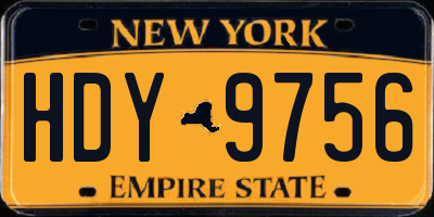 NY license plate HDY9756