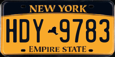NY license plate HDY9783