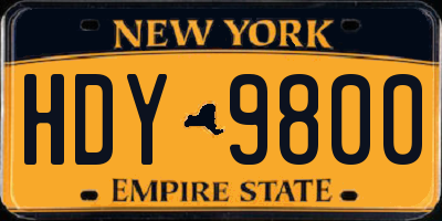 NY license plate HDY9800