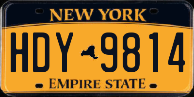 NY license plate HDY9814