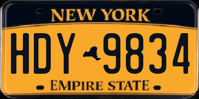 NY license plate HDY9834