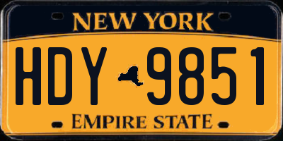 NY license plate HDY9851