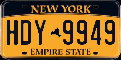 NY license plate HDY9949