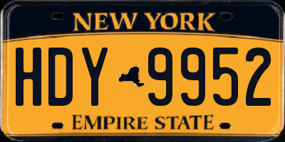 NY license plate HDY9952