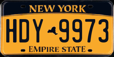 NY license plate HDY9973