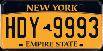 NY license plate HDY9993
