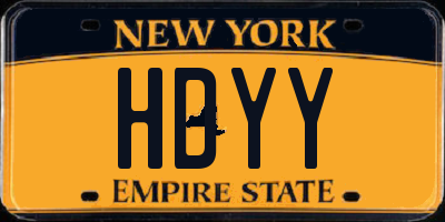 NY license plate HDYY