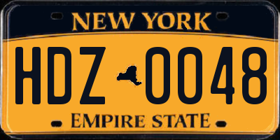 NY license plate HDZ0048