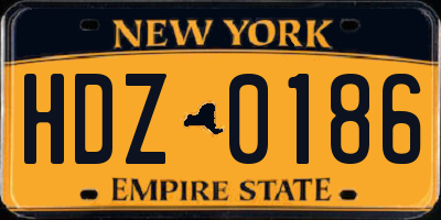 NY license plate HDZ0186