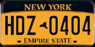 NY license plate HDZ0404