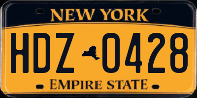 NY license plate HDZ0428