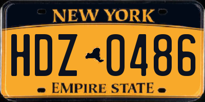 NY license plate HDZ0486