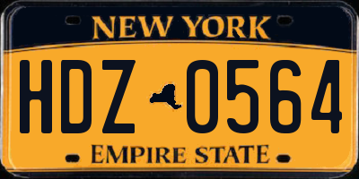 NY license plate HDZ0564