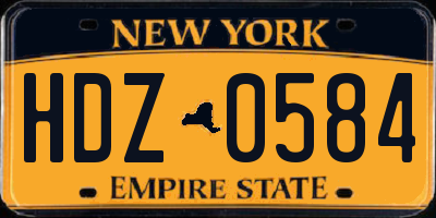 NY license plate HDZ0584